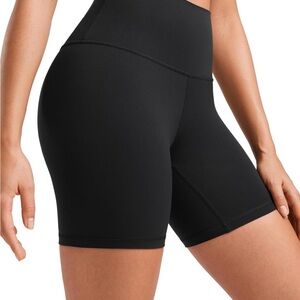 CRZ YOGA ButterLuxe Biker Shorts Size Medium, Solid Black